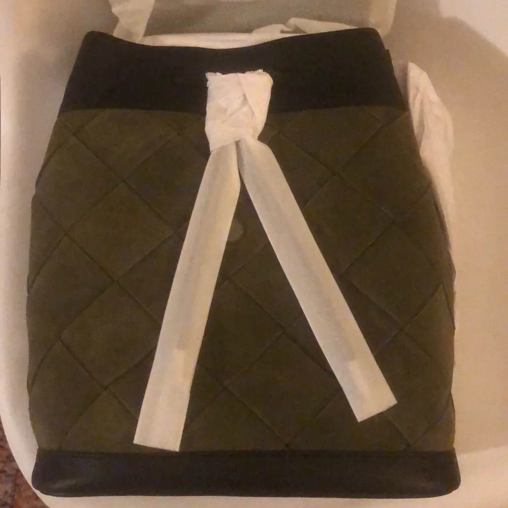 NWT $695 Rag & Bone Pilot Suede & Leather Backpack in Olive and Black!